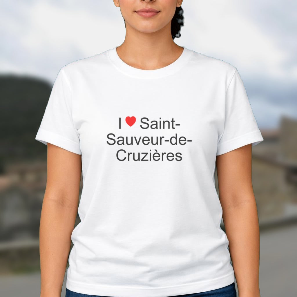T-shirt I love Saint-Sauveur-de-Cruzières porté