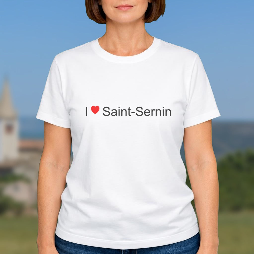T-shirt I love Saint-Sernin (07) porté