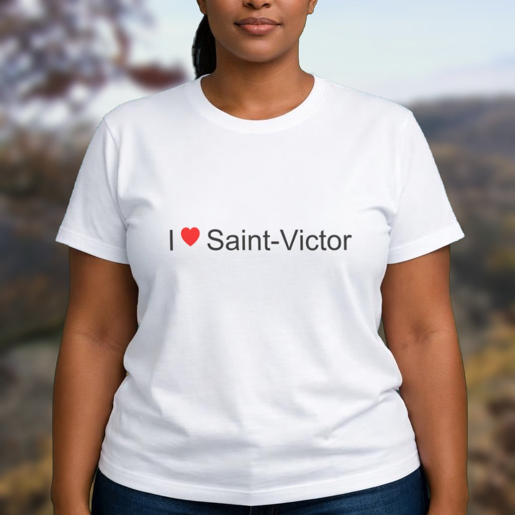 T-shirt I love Saint-Victor (15) porté