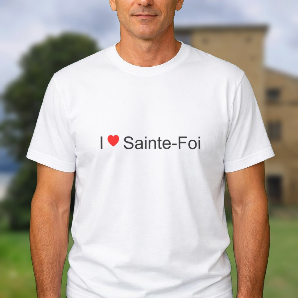 T-shirt I love Sainte-Foi porté