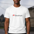 T-shirt I love Saudrupt porté