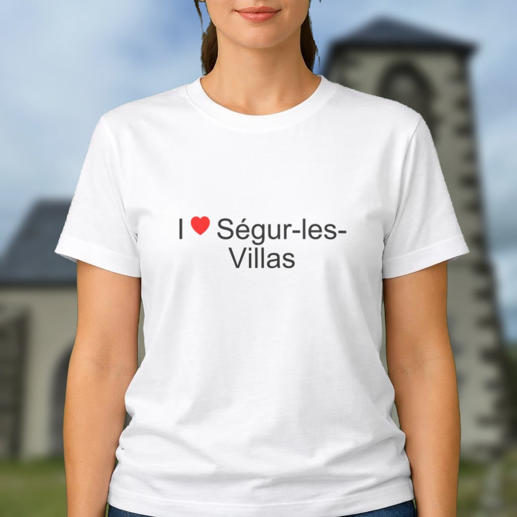 T-shirt I love Ségur-les-Villas porté
