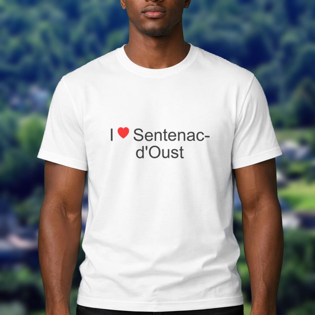 T-shirt I love Sentenac-d'Oust porté