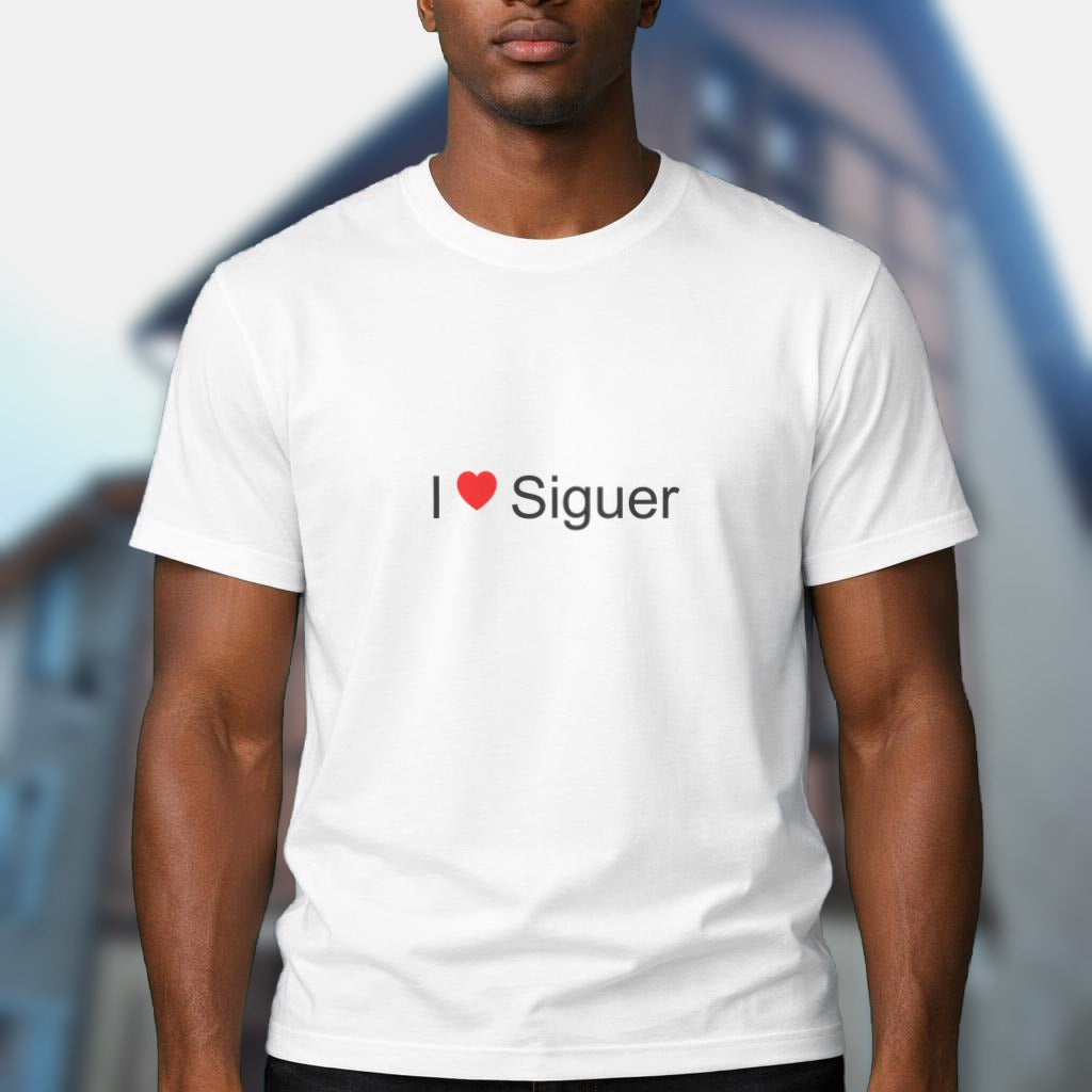 T-shirt I love Siguer porté