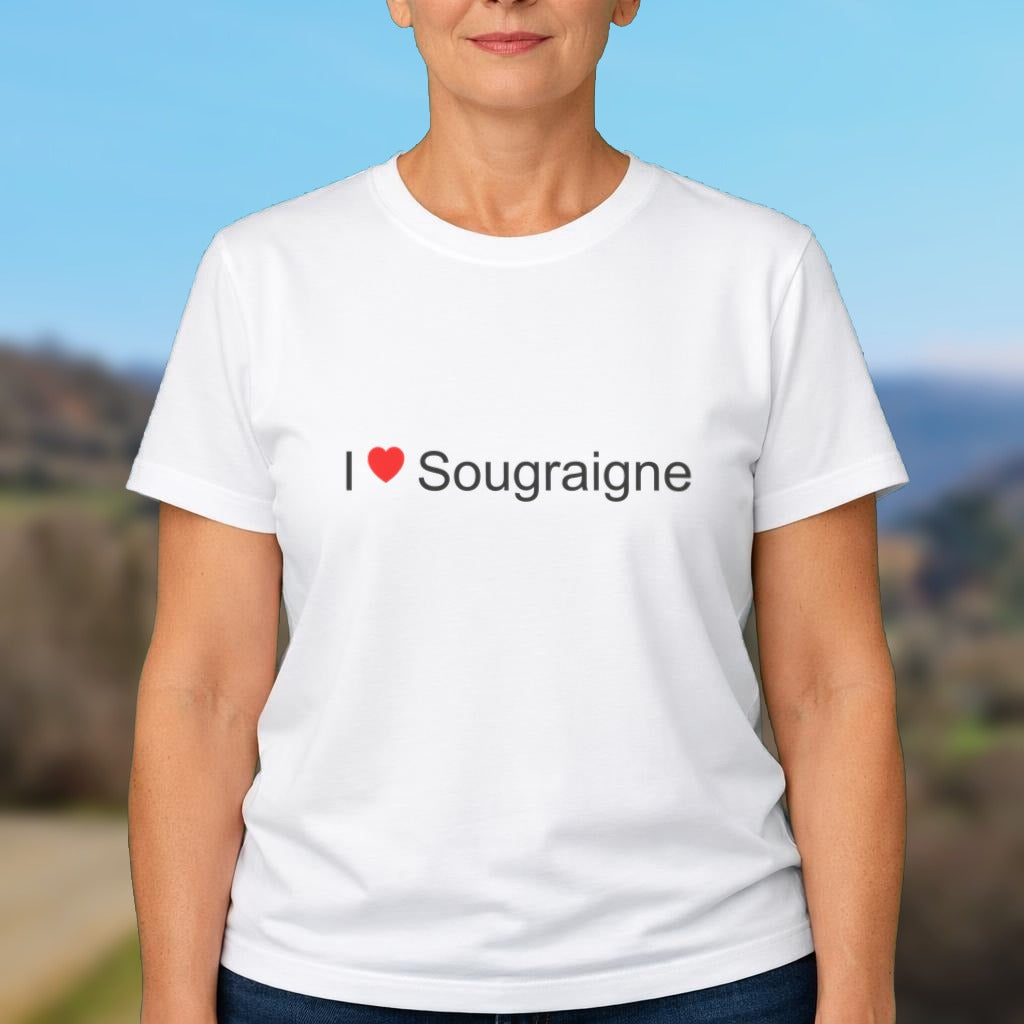 T-shirt I love Sougraigne porté