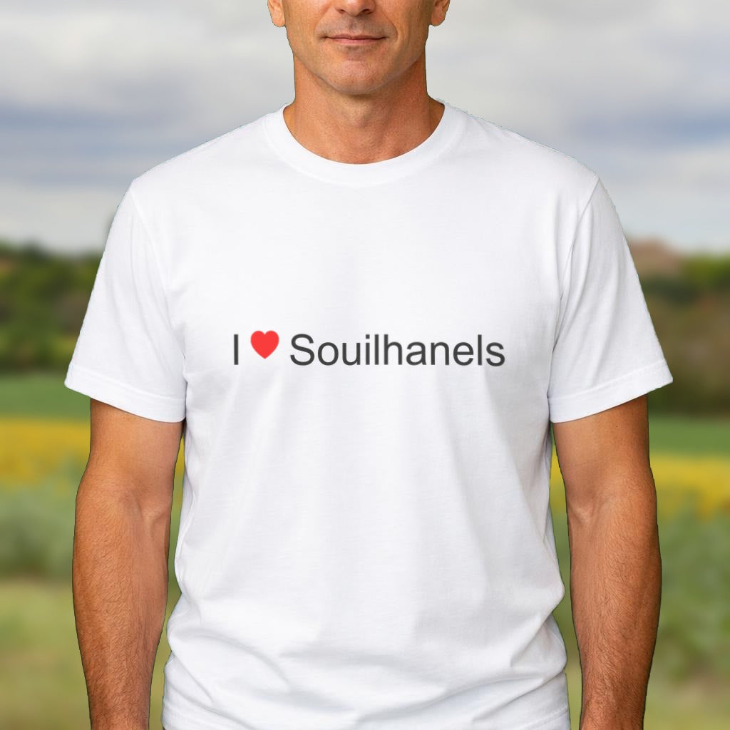 T-shirt I love Souilhanels porté