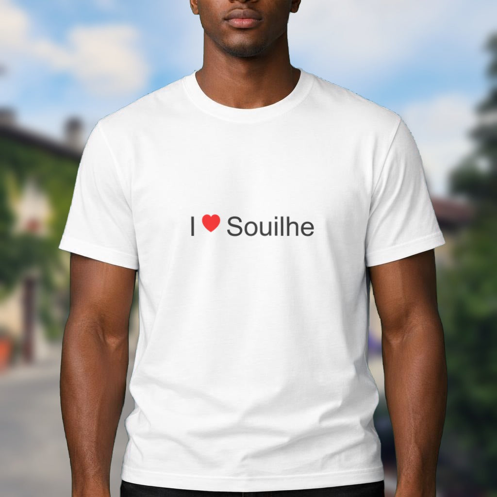 T-shirt I love Souilhe porté