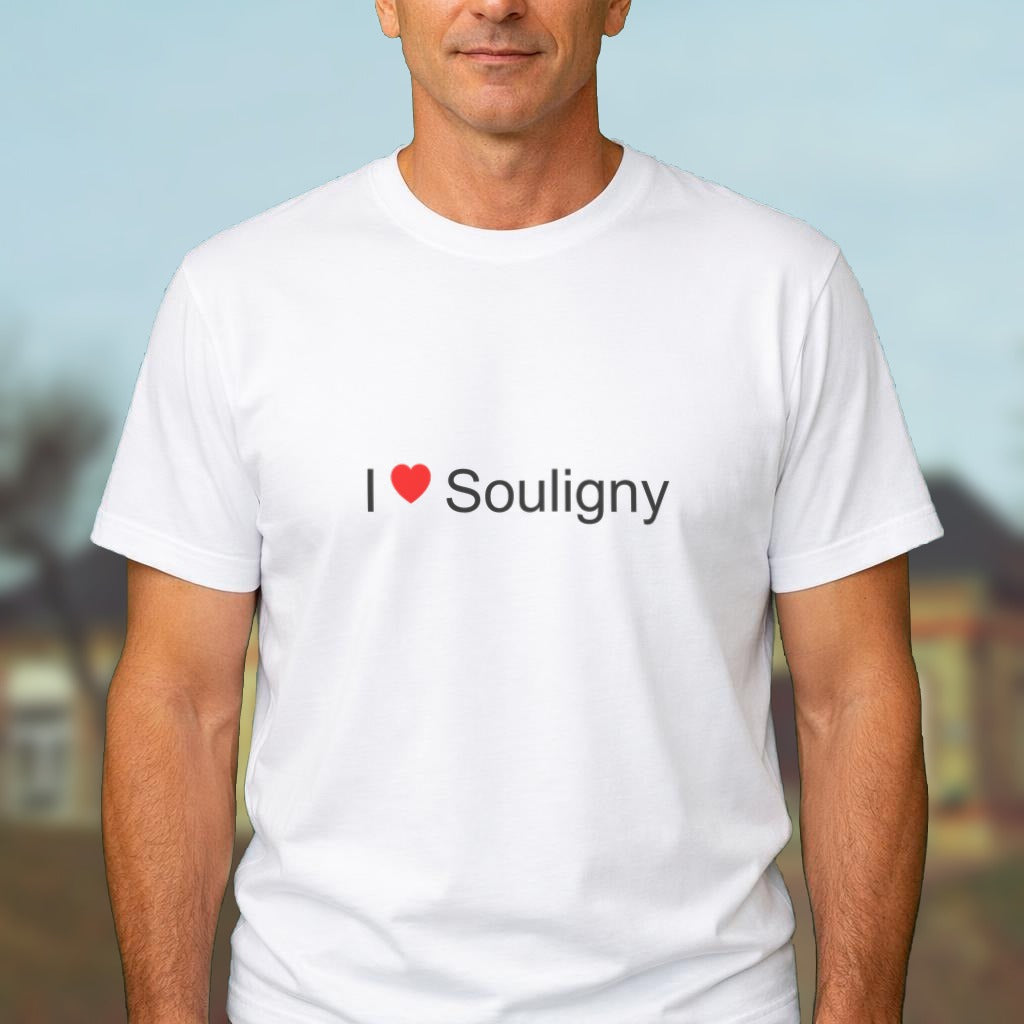 T-shirt I love Souligny porté