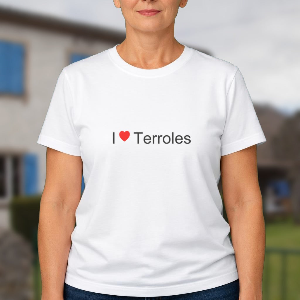 T-shirt I love Terroles porté