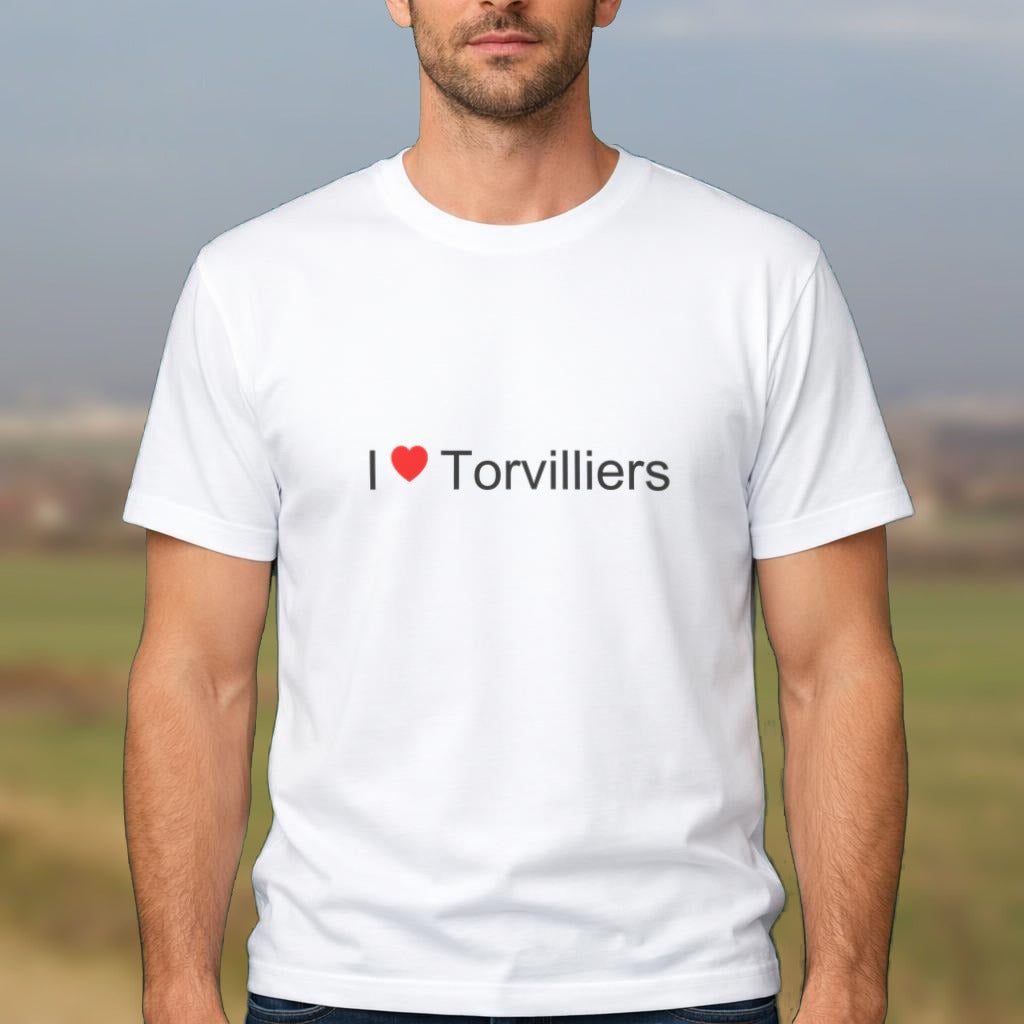 T-shirt I love Torvilliers porté