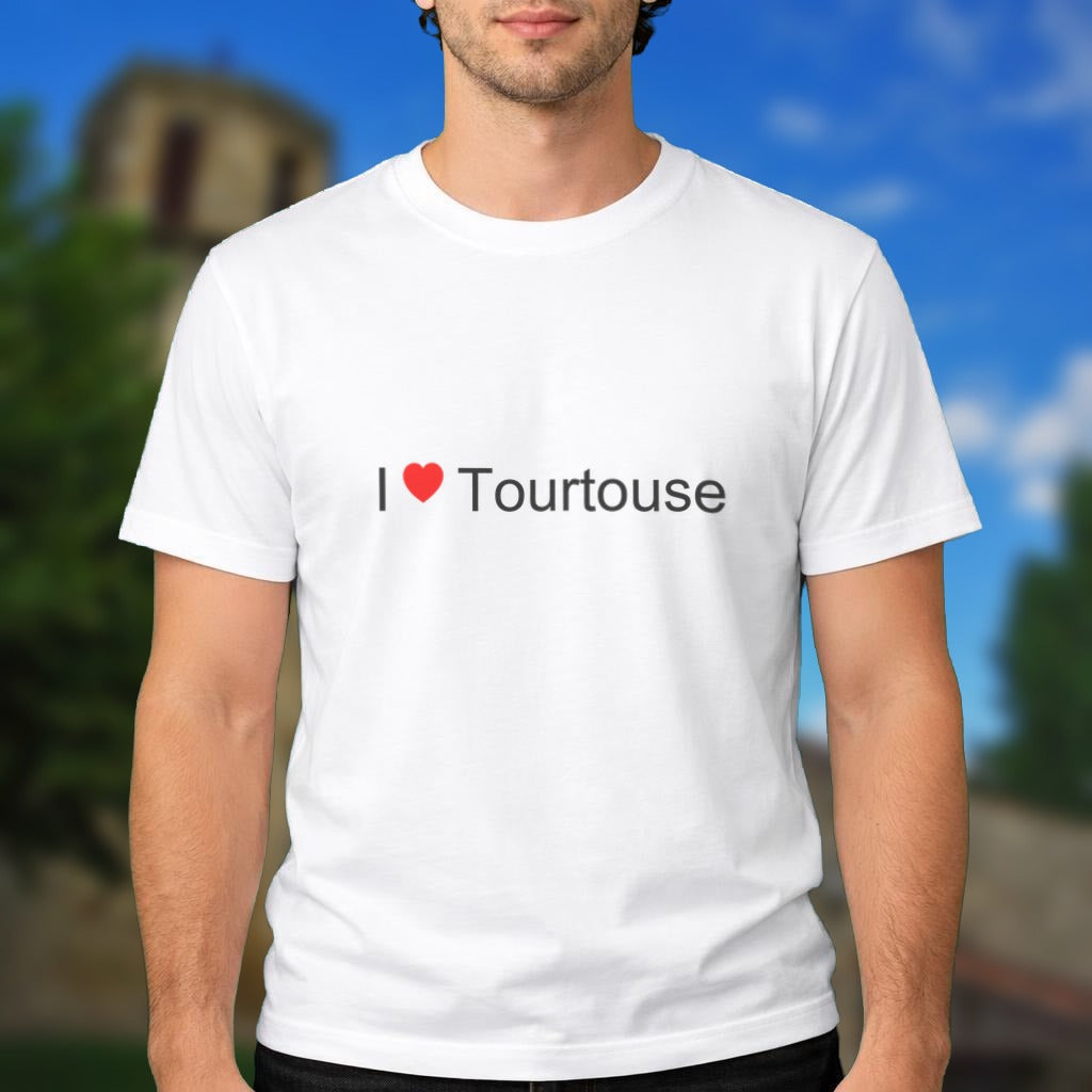 T-shirt I love Tourtouse porté