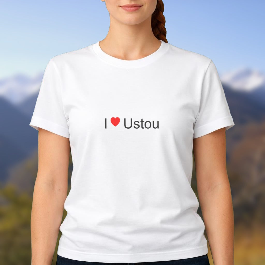 T-shirt I love Ustou porté