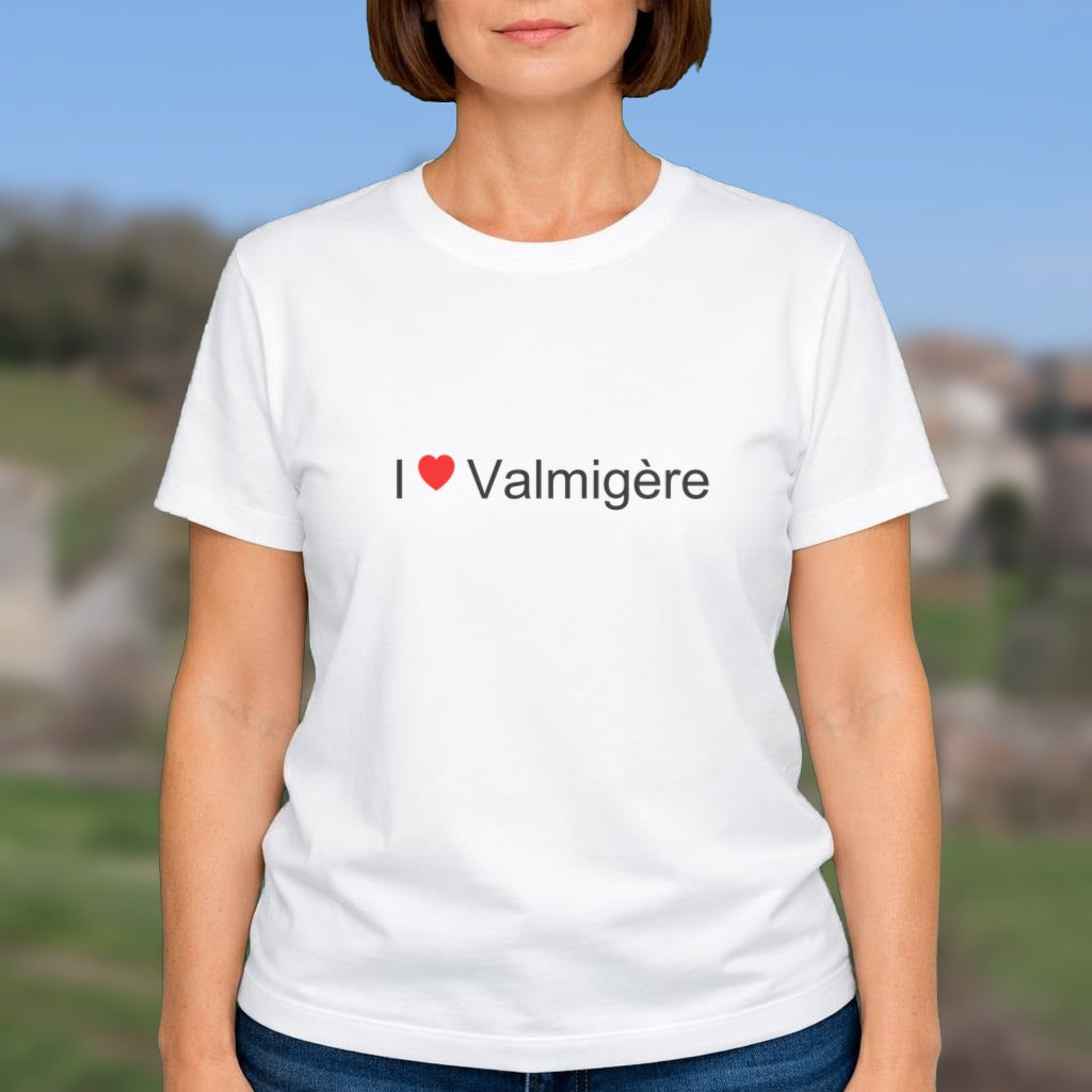 T-shirt I love Valmigère porté