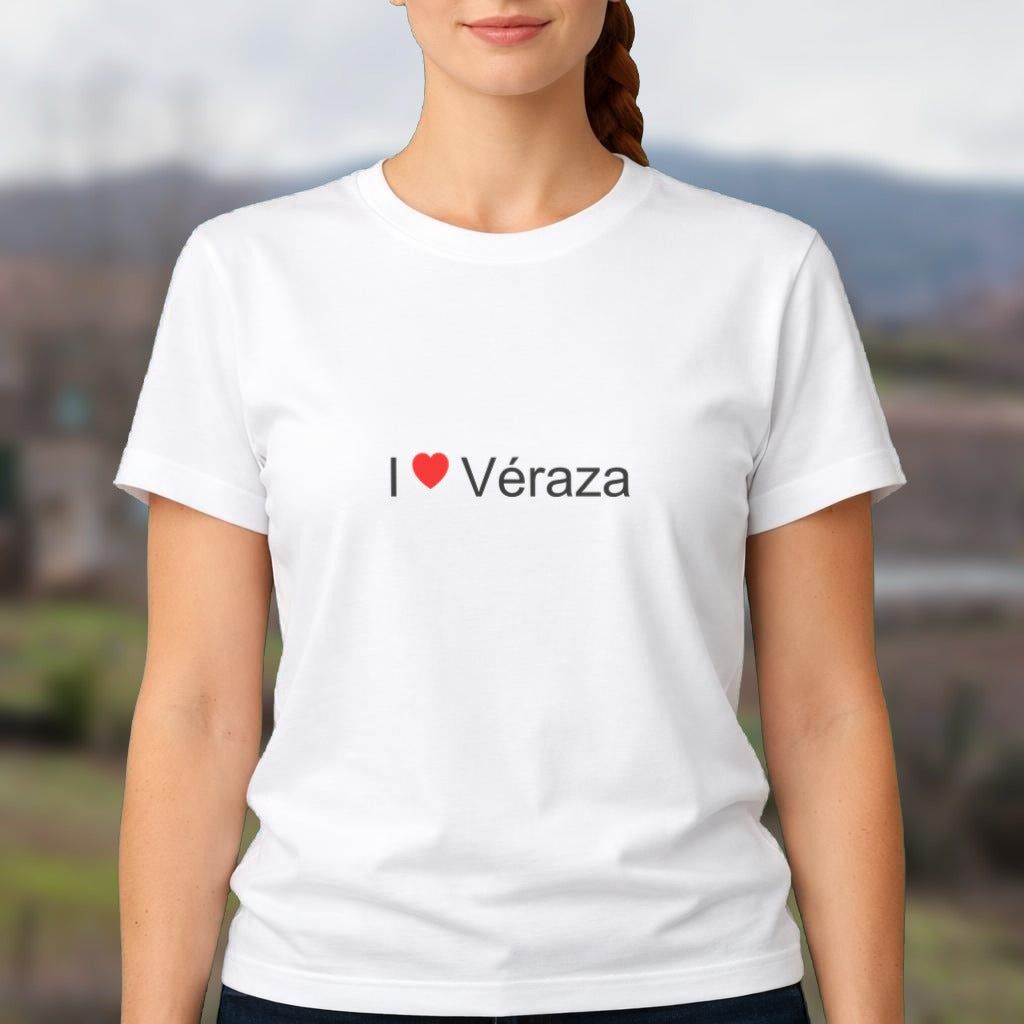 T-shirt I love Véraza porté