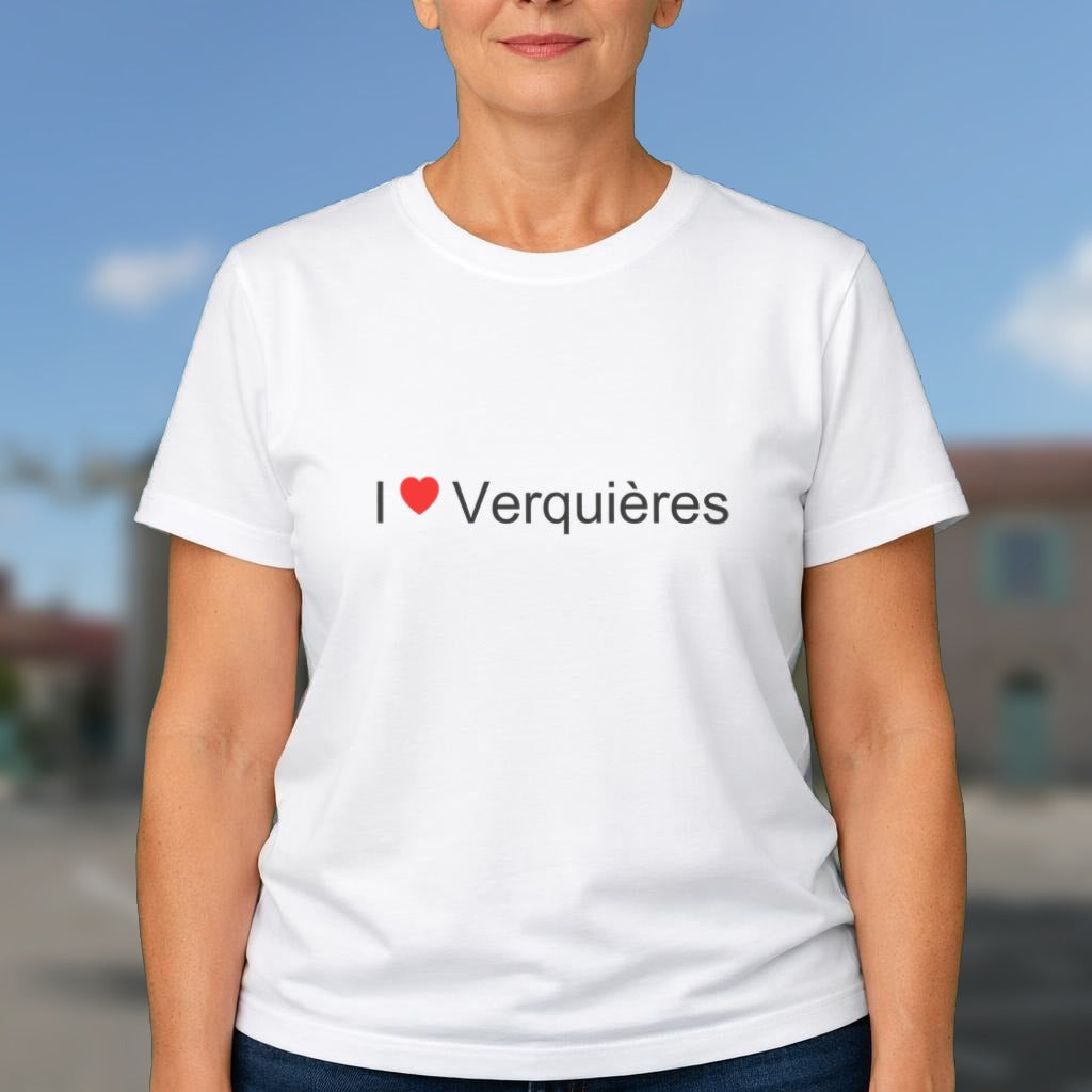 T-shirt I love Verquières porté