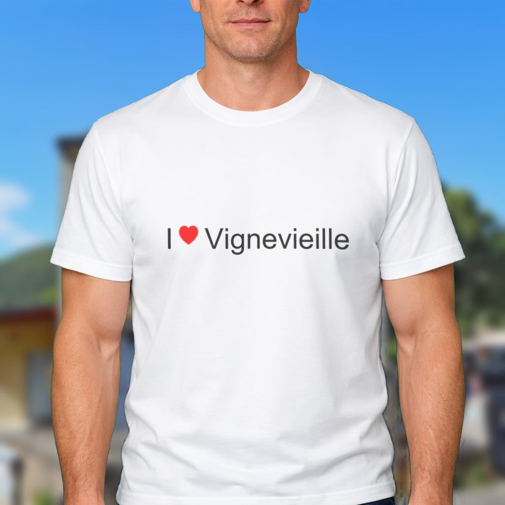 T-shirt I love Vignevieille porté