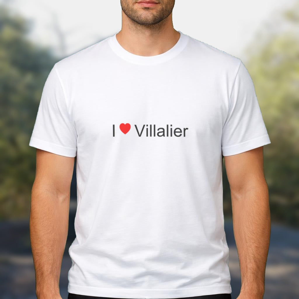 T-shirt I love Villalier porté