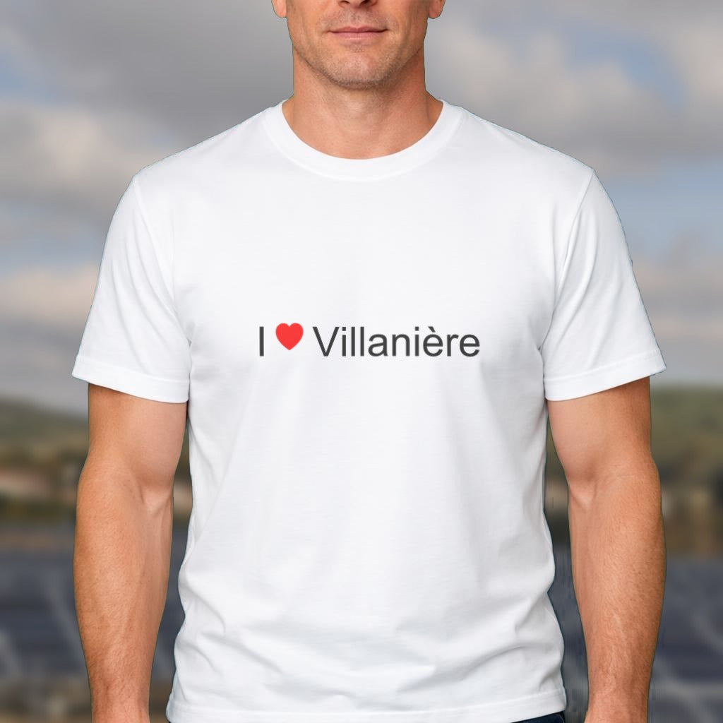 T-shirt I love Villanière porté