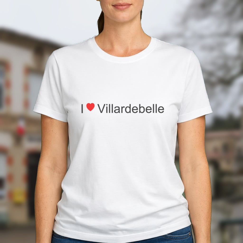 T-shirt I love Villardebelle porté