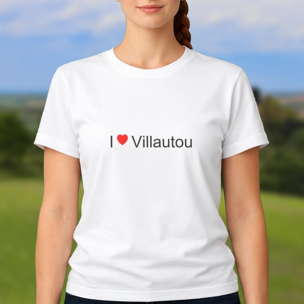 T-shirt I love Villautou porté