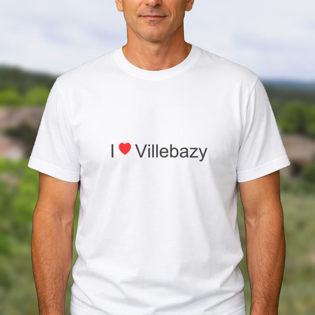 T-shirt I love Villebazy porté