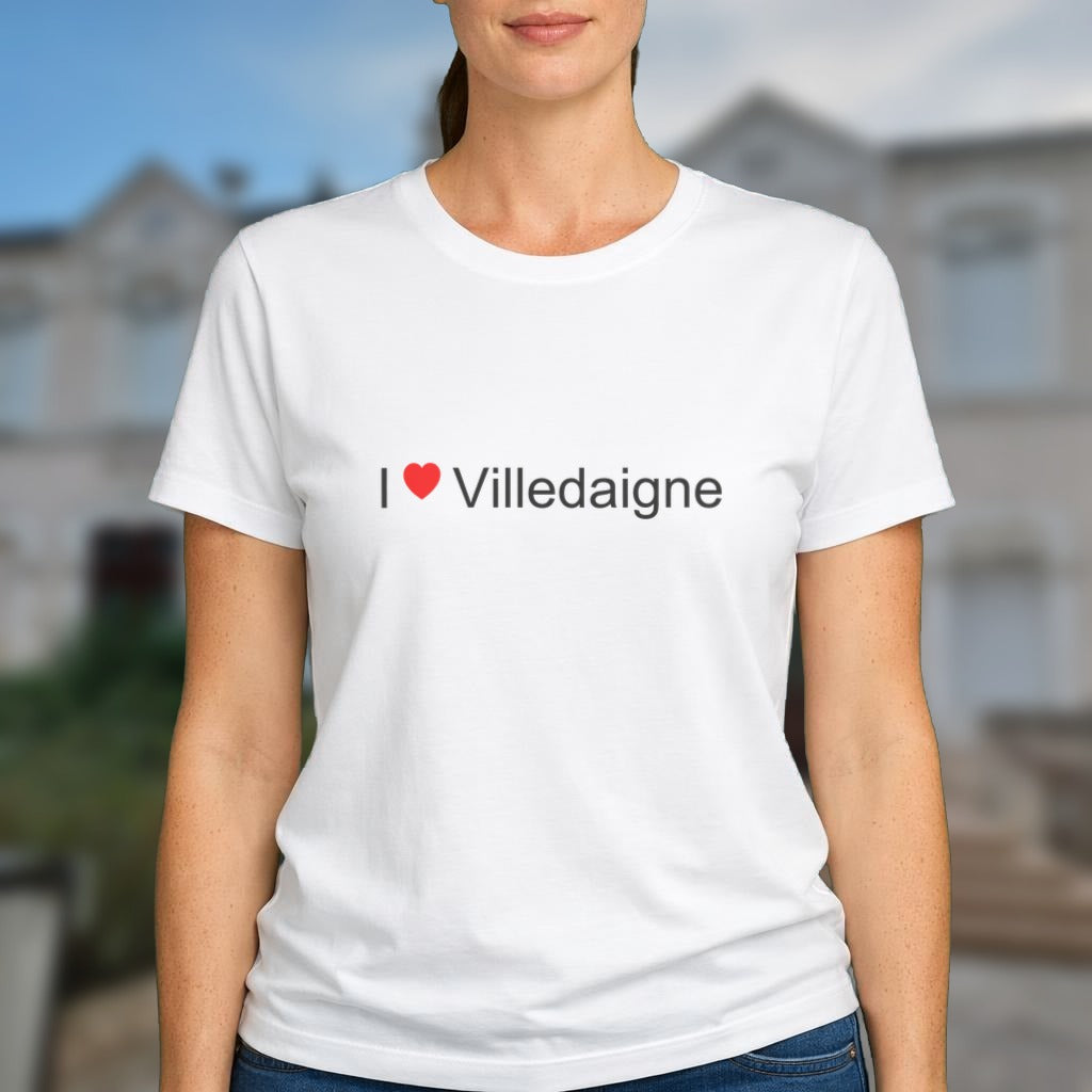 T-shirt I love Villedaigne porté