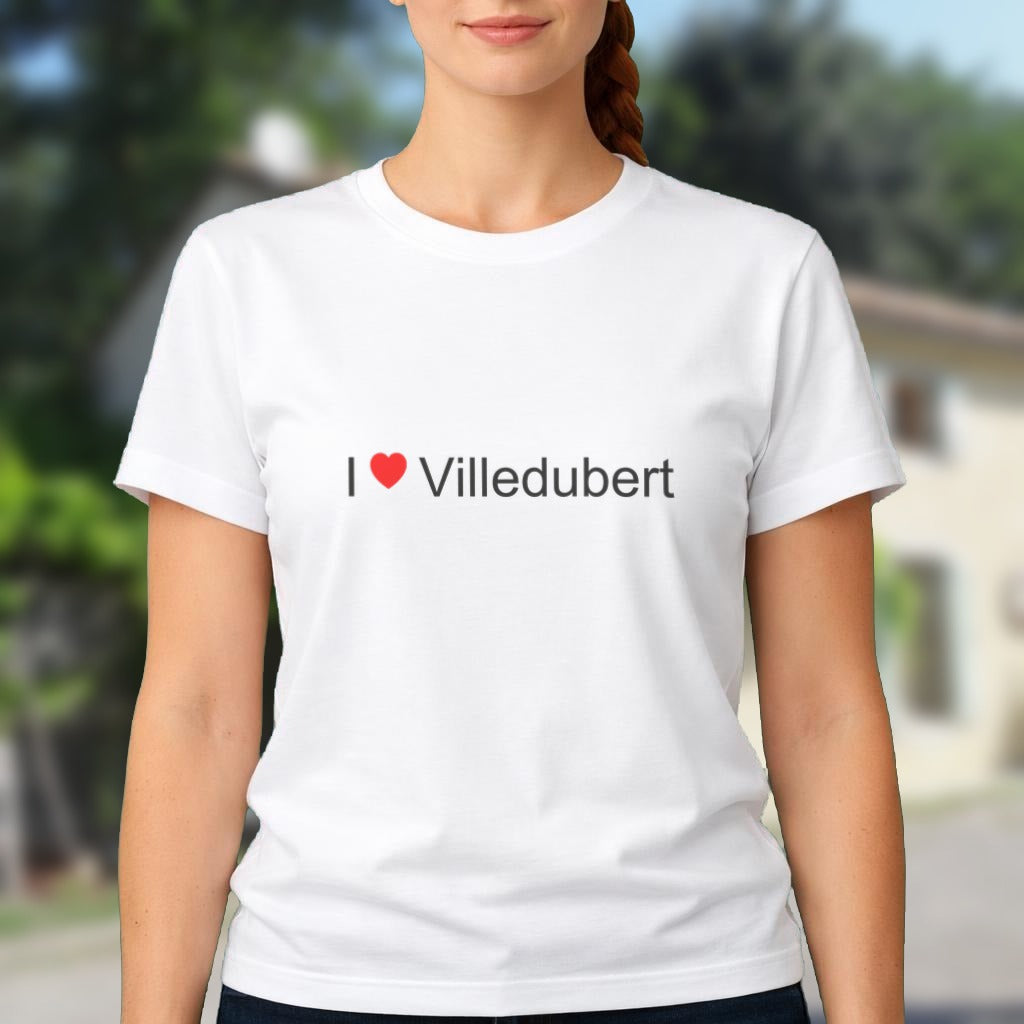 T-shirt I love Villedubert porté