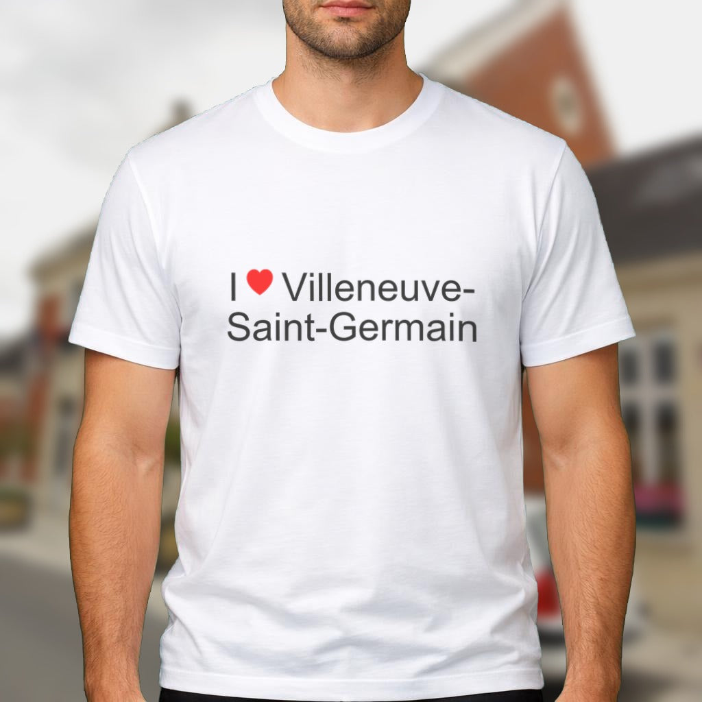 T-shirt I love Villeneuve-Saint-Germain porté