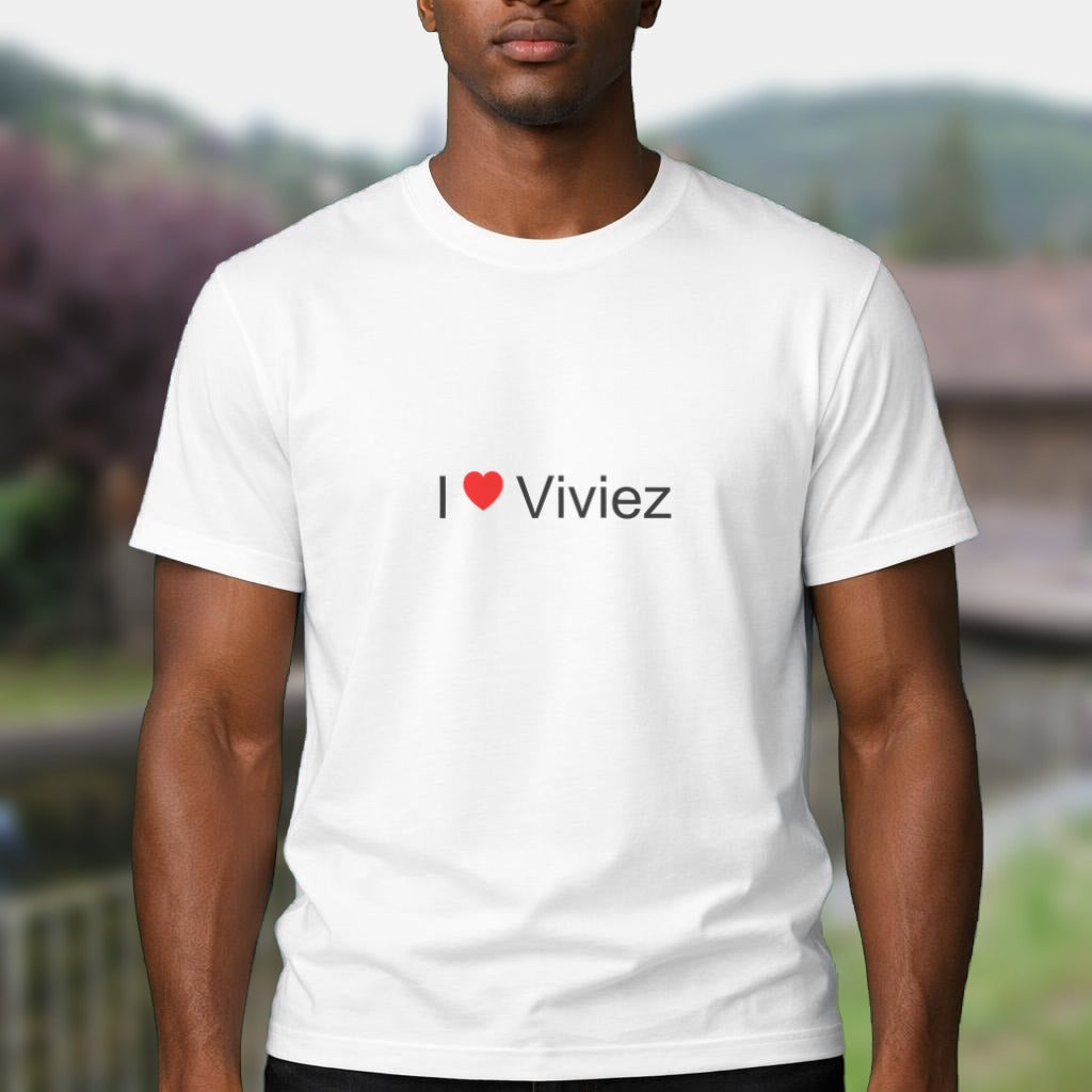 T-shirt I love Viviez porté