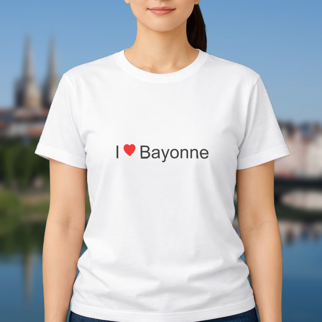 T-shirt I love Bayonne - cadeau souvenir Pyrénées-Atlantiques - visuel 1