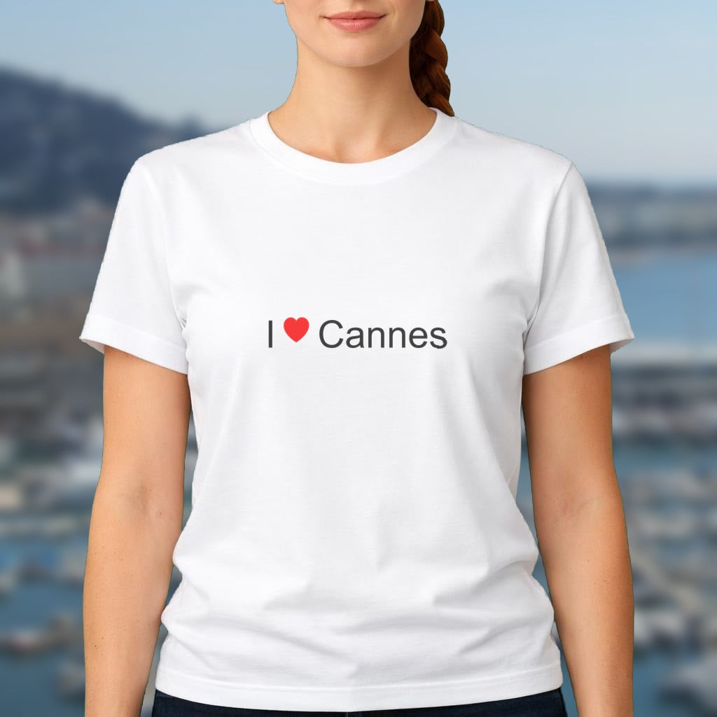 T-shirt I love Cannes blanc - cadeau local Alpes-Maritimes Citeeshirt