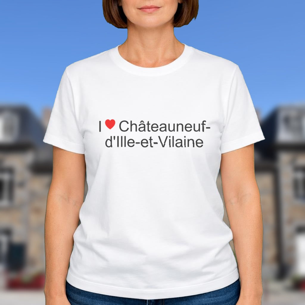 T-shirt I love châteauneuf-d'ille-et-vilaine