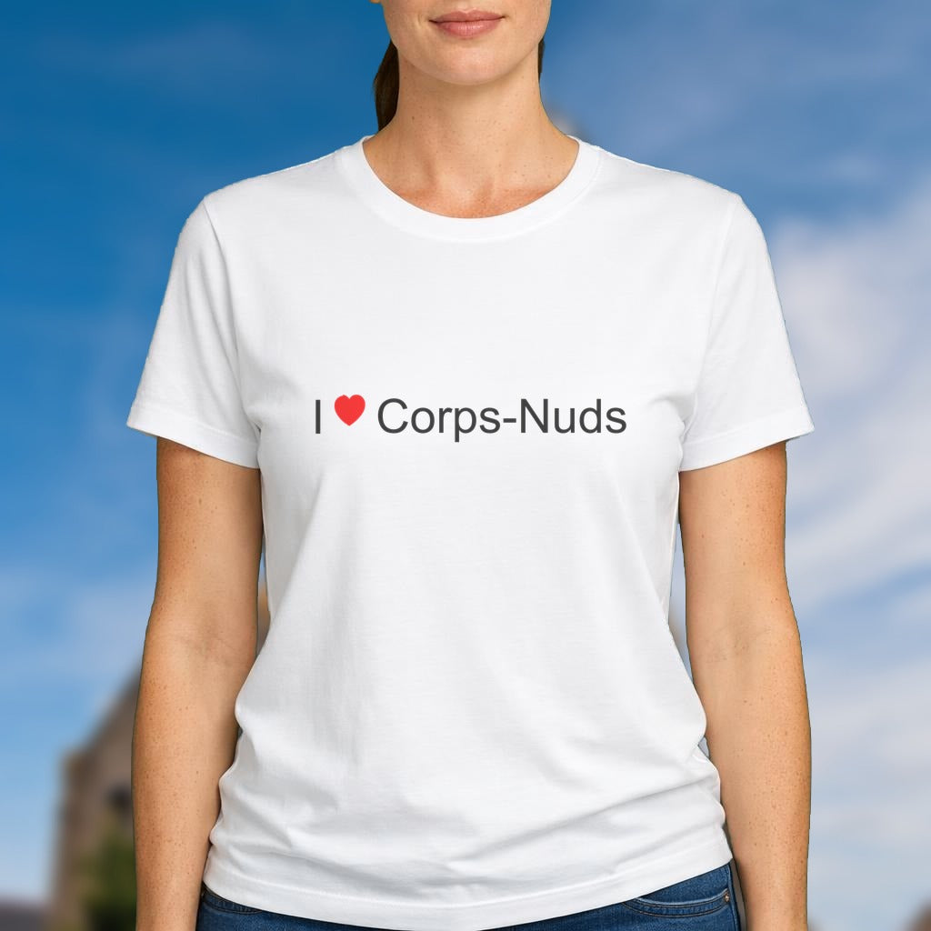 T-shirt I love corps-nuds