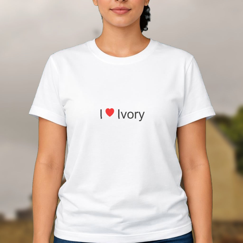 T-shirt I love ivory