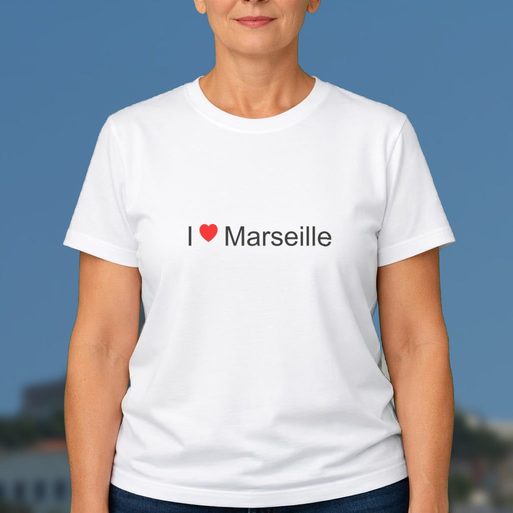 T-shirt I love marseille - cadeau local Bouches-du-Rhône Citeeshirt (1)