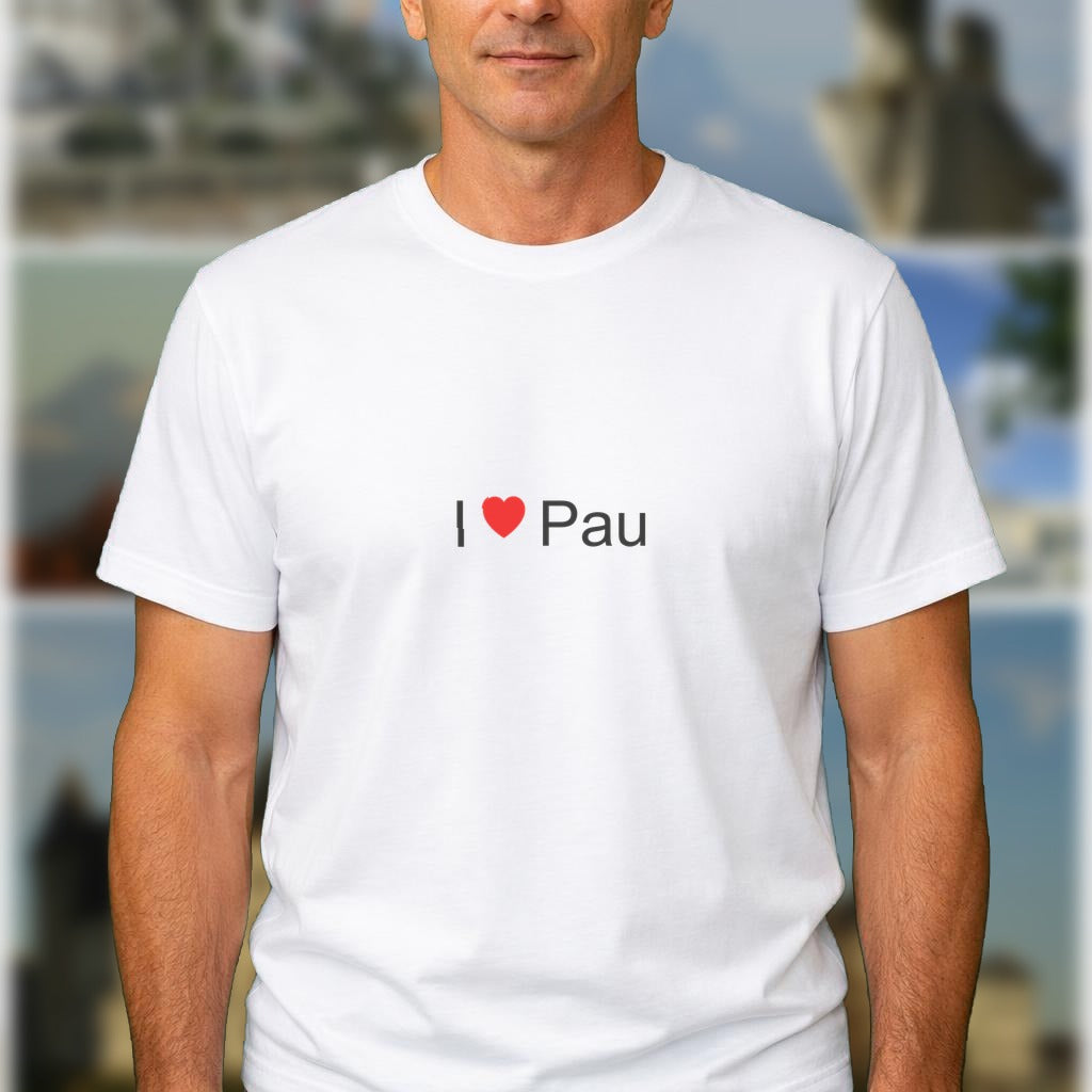T-shirt I love Pau - cadeau souvenir Pyrénées-Atlantiques - visuel 1