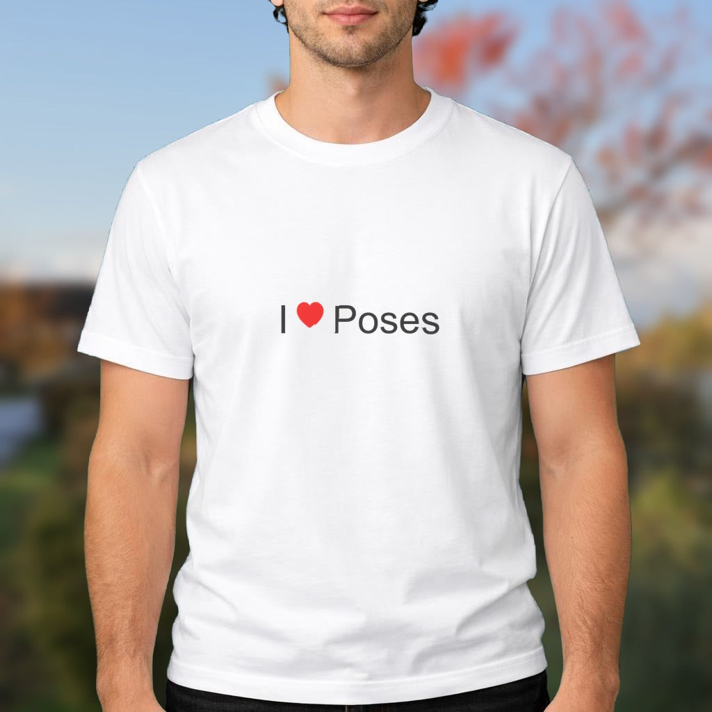 T-shirt I love poses
