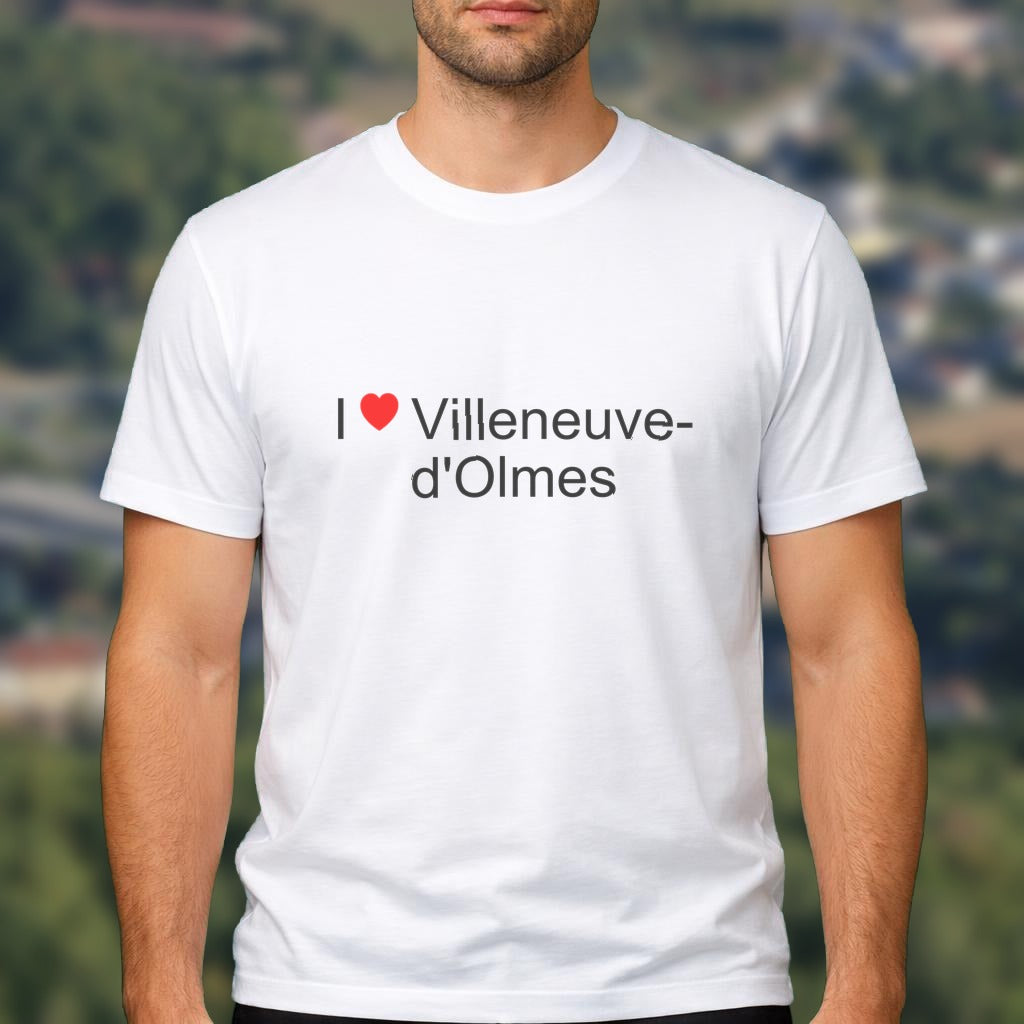 T-shirt I love villeneuve-d'olmes