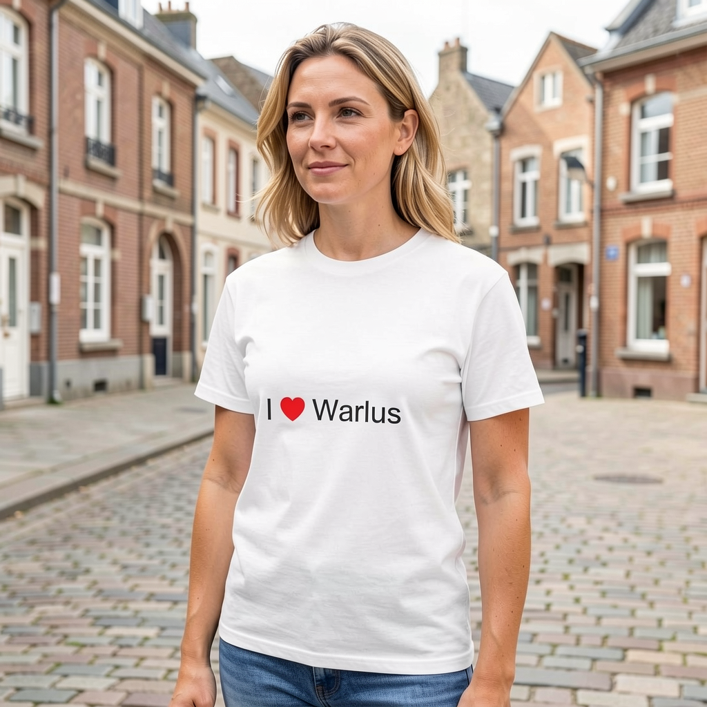 Photo portée du T-shirt I love warlus en décor Warlus