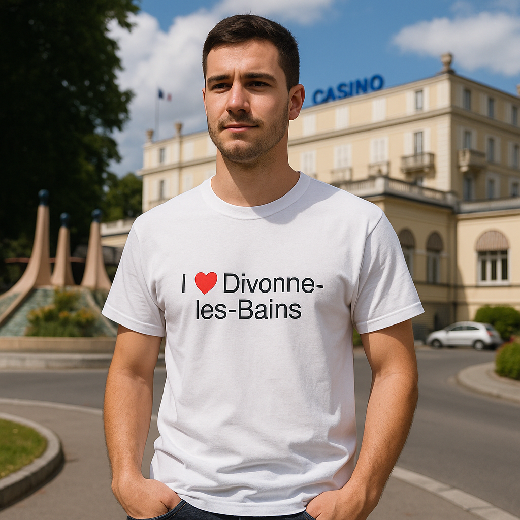 T-shirt I love divonne-les-bains - cadeau local Ain Citeeshirt (2)