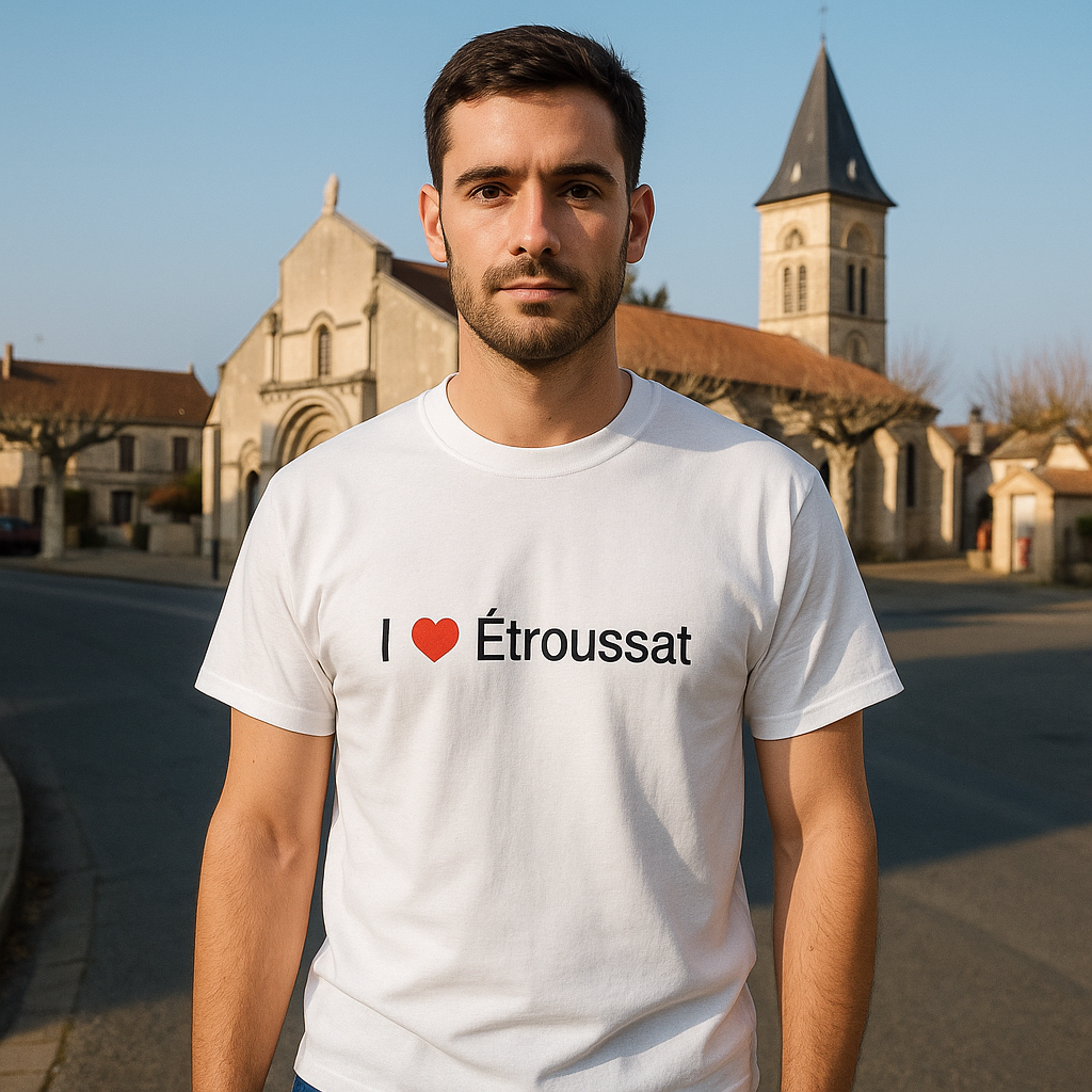 T-Shirt „I love Étroussat“