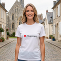 Photo portée du T-shirt I love charmes en décor Charmes